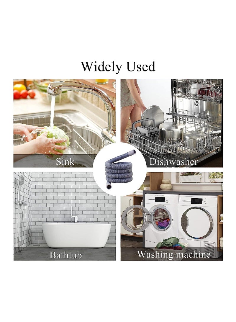 طقم تمديد خرطوم الصرف العالمي، تمديد خرطوم الغسالة، تمديد خرطوم الصرف البديل لآلة تجفيف الملابس، غسالة الصحون وغيرها من التطبيقات، 4 م - Image 3