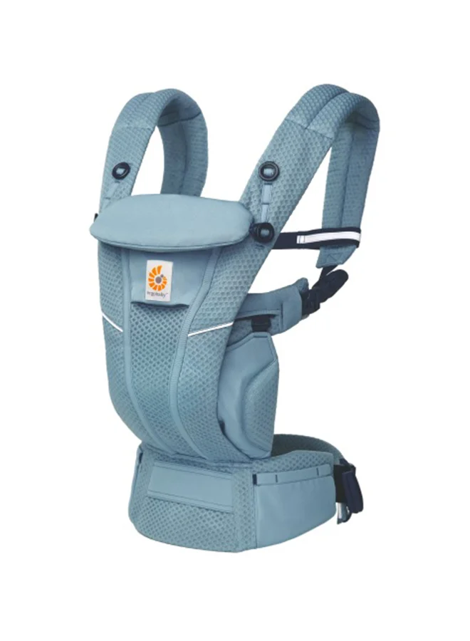 ergobaby Omni Breeze All Carry Positions Breathable Mesh Baby Carrier Newborn To Toddler With Enhanced Lumbar Support And Airflow (7 - 45 Lb), Slate Blue