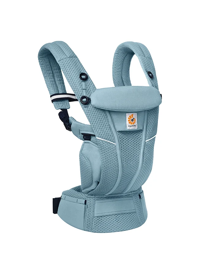 ergobaby Omni Breeze All Carry Positions Breathable Mesh Baby Carrier Newborn To Toddler With Enhanced Lumbar Support And Airflow (7 - 45 Lb), Slate Blue