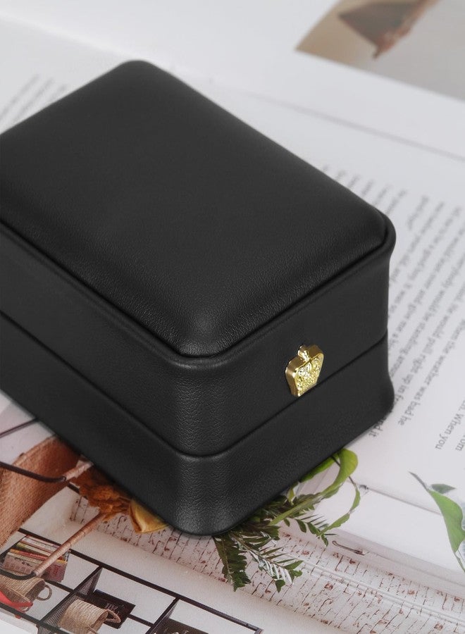 KUKUVR 2 Pieces Necklace Pendant Gift Box, Premium PU Leather Jewelry Storage Display Case for Wedding Engagement Birthday Anniversary Ceremony for Women (Black) - Image 3