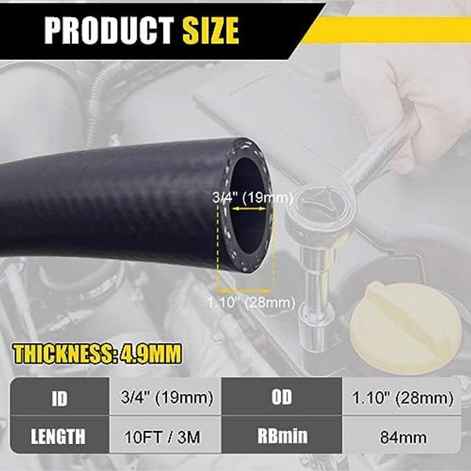 Byredio 3/4 Heater Hose 10FT Radiator Coolant Fuel Line 100 PSI Working Pressure for Automotive Heating Systems - Image 3