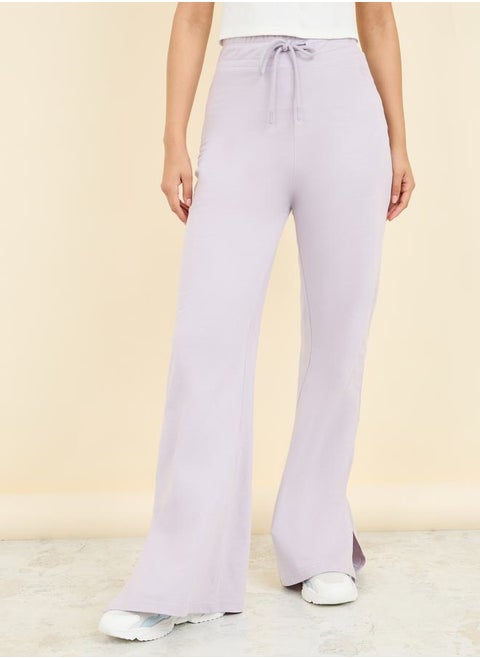 Drawstring Closure Fit and Flare Joggers