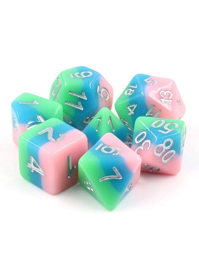 HD DICE Hd Polyhedral Dice Sets D&D Dice For Dungeon And Dragons Rpg Role Playing Games Mtg Pathfinder Table Top Games 7 Dice Set Water Lily  - Image 2