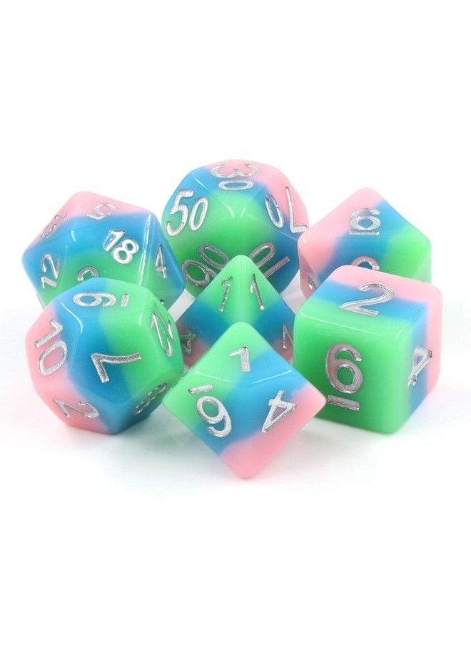 HD DICE Hd Polyhedral Dice Sets D&D Dice For Dungeon And Dragons Rpg Role Playing Games Mtg Pathfinder Table Top Games 7 Dice Set Water Lily  - Image 5