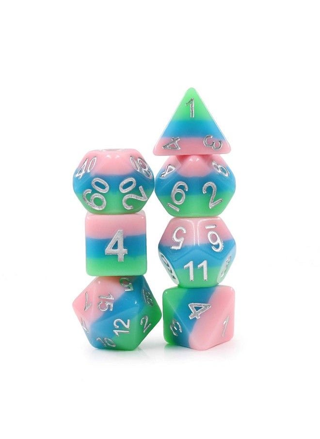 HD DICE Hd Polyhedral Dice Sets D&D Dice For Dungeon And Dragons Rpg Role Playing Games Mtg Pathfinder Table Top Games 7 Dice Set Water Lily  - Image 4