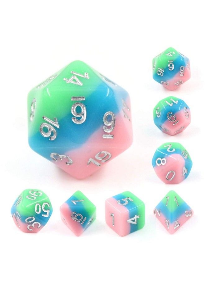 HD DICE Hd Polyhedral Dice Sets D&D Dice For Dungeon And Dragons Rpg Role Playing Games Mtg Pathfinder Table Top Games 7 Dice Set Water Lily  - Image 3