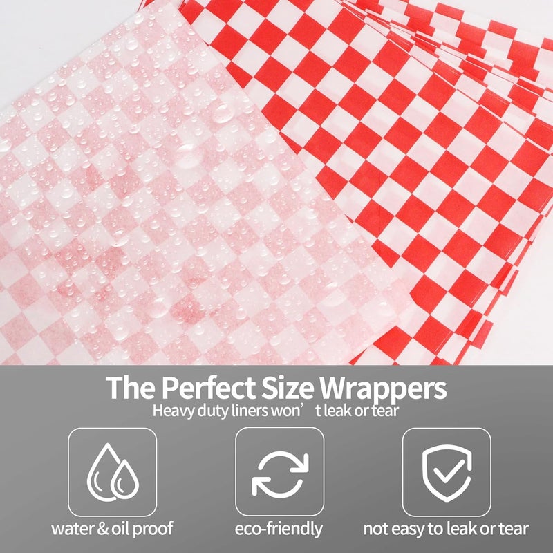PANKQQ 100Pcs Deli Paper Sheets, Ultra Grease Resistant Wax Paper Sheets for Food 7x7", Premium Sandwich Wrapping Pa-per at School Lunches, Perfect Food Basket Liners for BBQ and Festival - Image 3