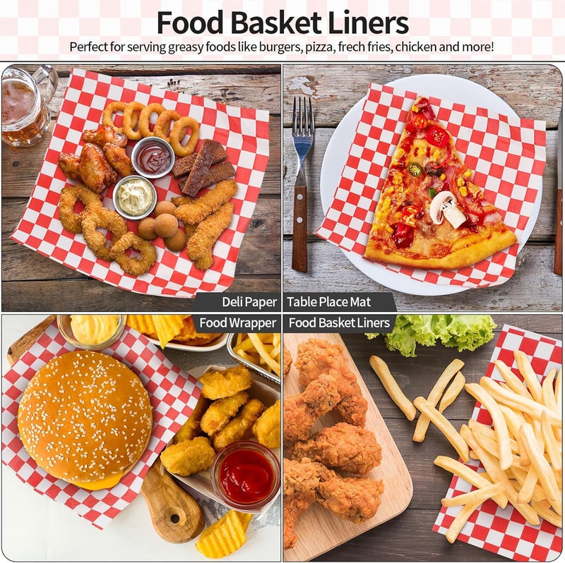 PANKQQ 100Pcs Deli Paper Sheets, Ultra Grease Resistant Wax Paper Sheets for Food 7x7", Premium Sandwich Wrapping Pa-per at School Lunches, Perfect Food Basket Liners for BBQ and Festival - Image 5