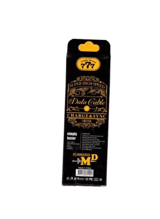 777 High-Speed ​​USB to Type-C Data and Charging Cable - 1 Meter - Image 2