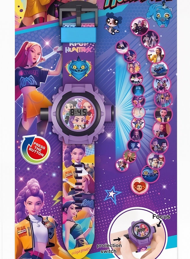 صائدو الشياطين في الكيبوب ساعة عرض ألعاب مستوحاة من مسلسل "صائدو الشياطين" الكوري، مثالية لحفلات أعياد الميلاد، وألعاب ساعات "صائدو الشياطين" الكورية للأطفال. - Image 3