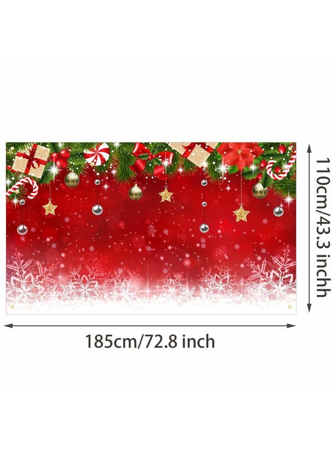 Blulu 72.8 × 43.3 بوصة خلفية تصوير عيد الميلاد قماش شتوي بتصميم رقاقات الثلج خلفية عيد الميلاد زينة عيد الميلاد هدايا (نمط عادي) - Image 2