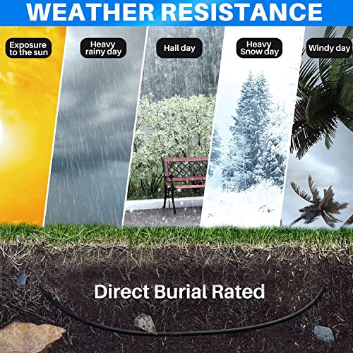 Adoreen Cat 6 Outdoor Ethernet Cable 75 Ft Black, High Speed Heavy Duty Long Internet Network Cable for POE Camera Cat 5 5e RJ45 LAN Patch Cable Cord, Sturdy Waterproof Direct Burial+25 Ties - Image 2