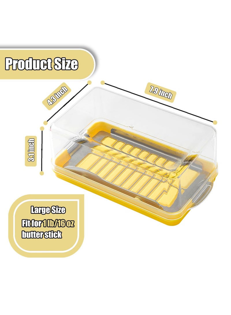 Barakah قطاعة زبدة مع موزع وغطاء، صندوق تخزين زبدة متين، يتضمن قطاعة وشوكة من الفولاذ المقاوم للصدأ 304، صندوق طازج في الثلاجة والفريزر للزبدة والجبن - Image 5