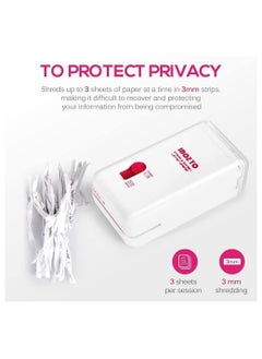 DMG TECH DMG Paper Shredder, 3 in 1 Mini Shredder, Professional Strip Cut Paper Shredder/CD/Credit Card Shredder, Multifunctional Mini Shredder, Electric Small Paper Shredder for Office and Home  - Image 4