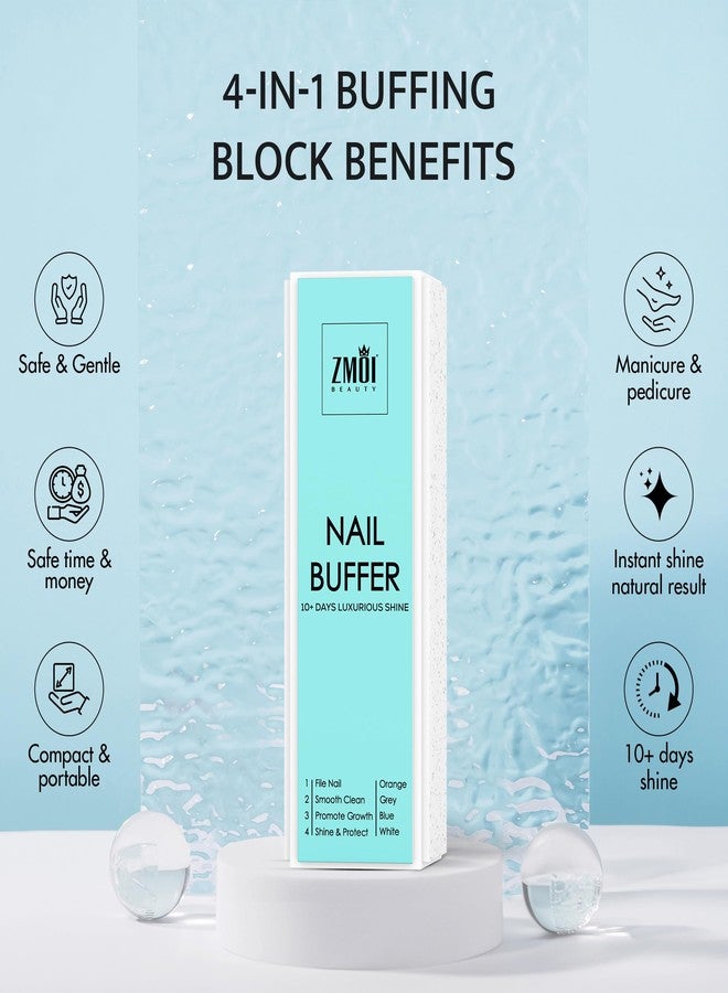 ZMOI Pro Nail Buffer Block - 3 Pack Luxurious Shine Korean 4-Way Nail Buffing Block - Natural Shine Nails - Manicure/Pedicure Tools for Home and Salon - Image 2
