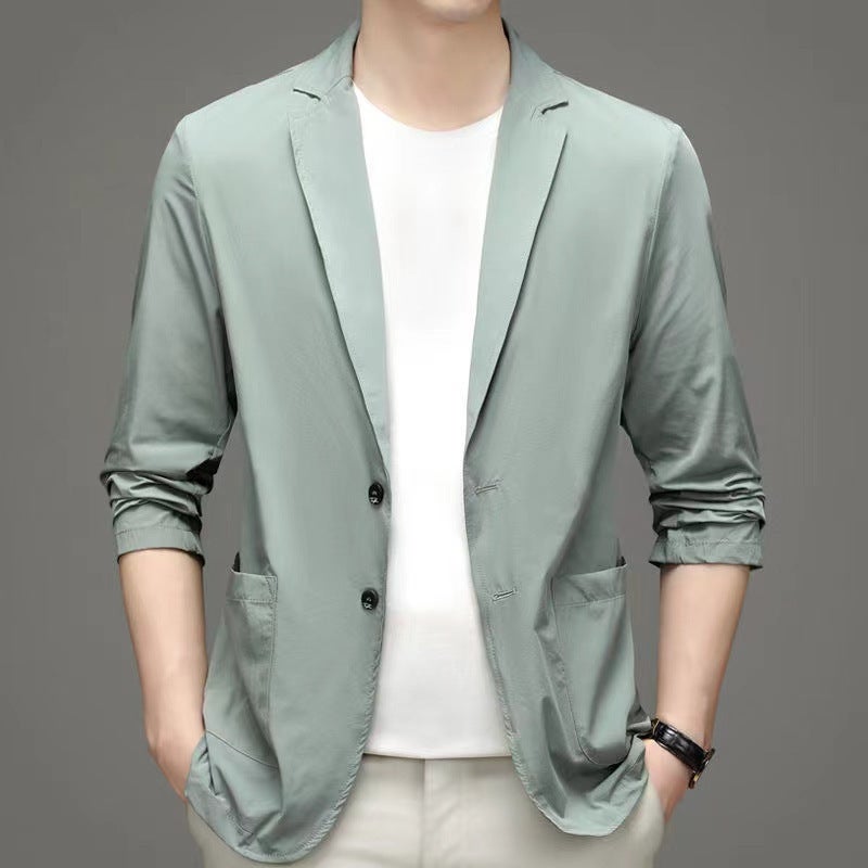 Mens Summer Lightweight Plus Size Casual Blazer Light green  - Image 1