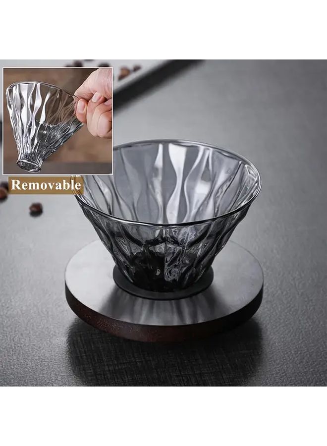 Gray Pour Over Coffee Maker Set 17oz 500ml Borosilicate Glass Coffee Pot With Dripper For Home Cafe Restaurant - Image 5