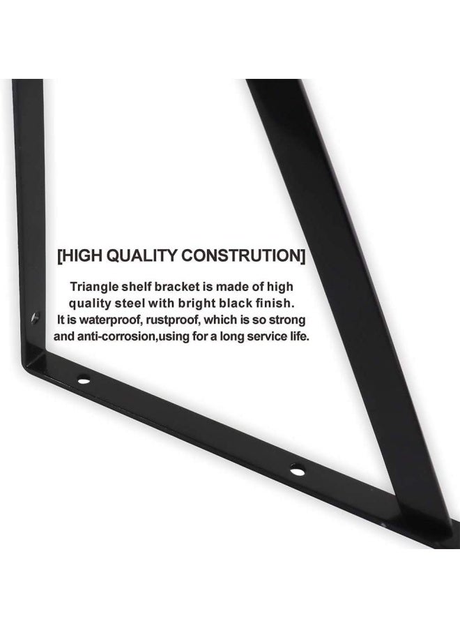 ROBUSTLINE 4Pcs Black Triangle Shelf Brackets Floating Shelves Brackets 90 Degree Angle Wall Mounted Shelf Supporter Corner Bracket With Mounting Screws 11 X 16 - Image 4
