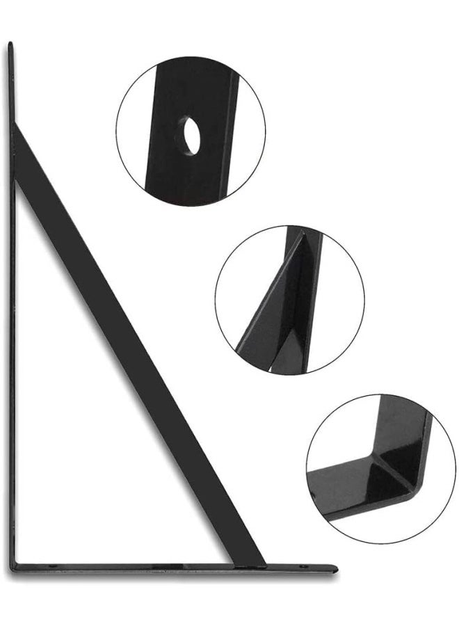 ROBUSTLINE 4Pcs Black Triangle Shelf Brackets Floating Shelves Brackets 90 Degree Angle Wall Mounted Shelf Supporter Corner Bracket With Mounting Screws 11 X 16 - Image 2