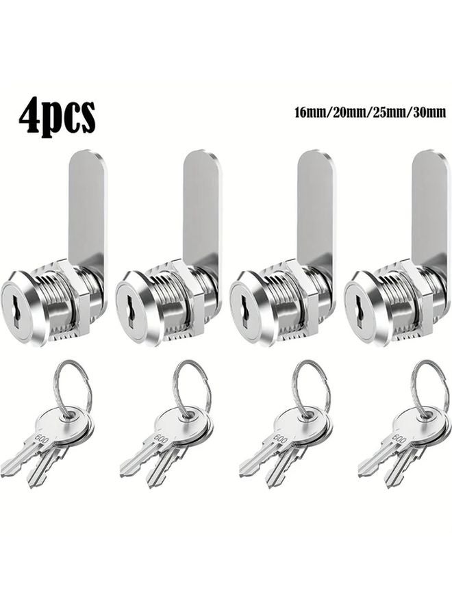 4 Pcs 25mm Zinc Alloy Mailbox Lock Set With 8 Keys Heavy Duty Key Entry For Cabinet Door - Image 2