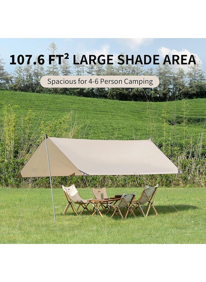 Arabest Outdoor Camping Canopy Tent Sun Protection Rain Protection Silver Color Encrypted Oxford Canopy Suitable for Camping Barbecue 300x300cm  - Image 4