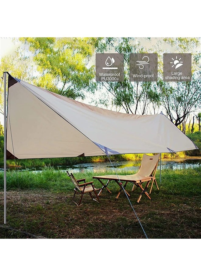 Arabest Outdoor Camping Canopy Tent Sun Protection Rain Protection Silver Color Encrypted Oxford Canopy Suitable for Camping Barbecue 300x300cm  - Image 3