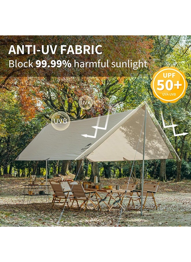 Arabest Outdoor Camping Canopy Tent Sun Protection Rain Protection Silver Color Encrypted Oxford Canopy Suitable for Camping Barbecue 300x300cm  - Image 2
