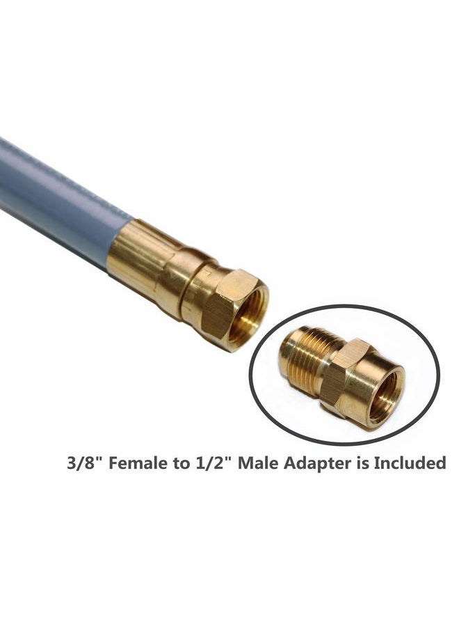 DOZYANT 12 Feet 1/2 inch ID Natural Gas Grill Hose with Quick Connect Fittings Assembly for Low Pressure Appliance -3/8 Female to 1/2 Male Adapter for Outdoor NG/Propane Appliance - CSA Certified - Image 2