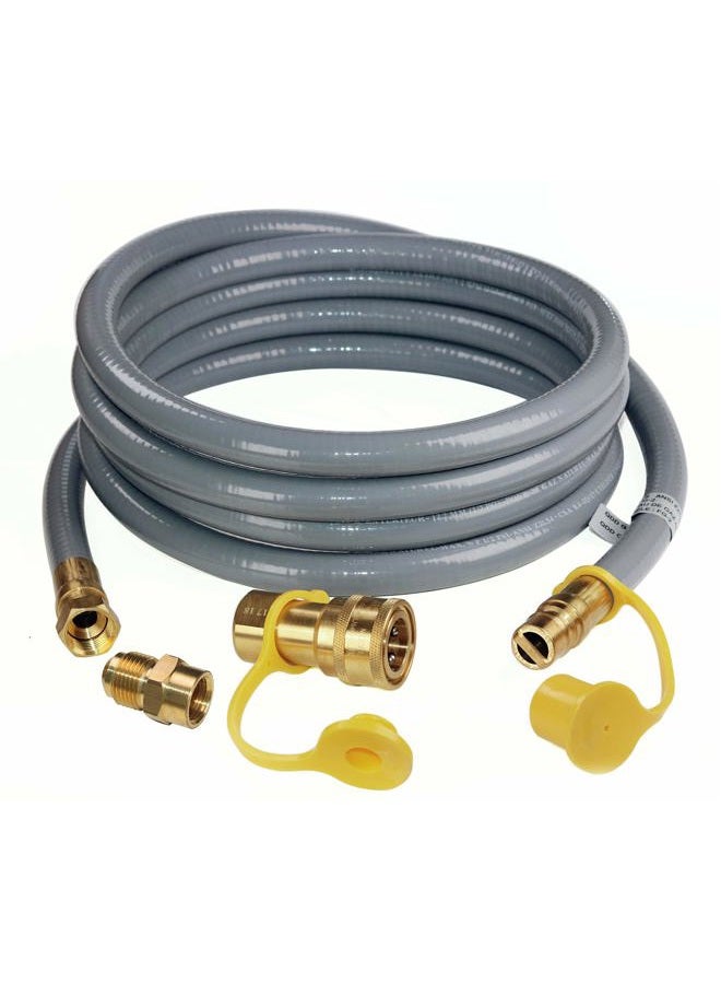 DOZYANT 12 Feet 1/2 inch ID Natural Gas Grill Hose with Quick Connect Fittings Assembly for Low Pressure Appliance -3/8 Female to 1/2 Male Adapter for Outdoor NG/Propane Appliance - CSA Certified - Image 1