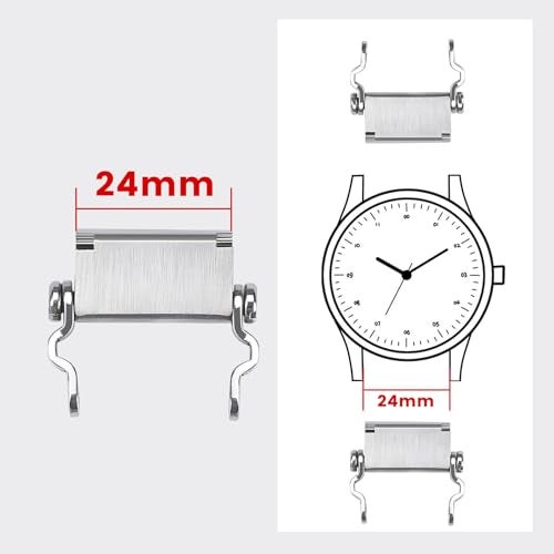Ozzagar Watch Adapter Compatible with LEATHERMAN TREAD Multitool Bracelet Compatible with 24 mm Lug Width Watch, Made of Precision Machined Stainless Steel (24mm, Silver) - Image 3