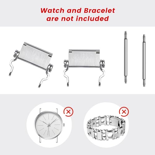 Ozzagar Watch Adapter Compatible with LEATHERMAN TREAD Multitool Bracelet Compatible with 24 mm Lug Width Watch, Made of Precision Machined Stainless Steel (24mm, Silver) - Image 5