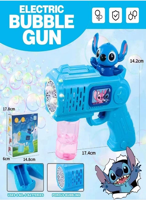 BUBBLE GUN Stitch Character - Full Automatic Bubbles, with Lights Colorful Effect