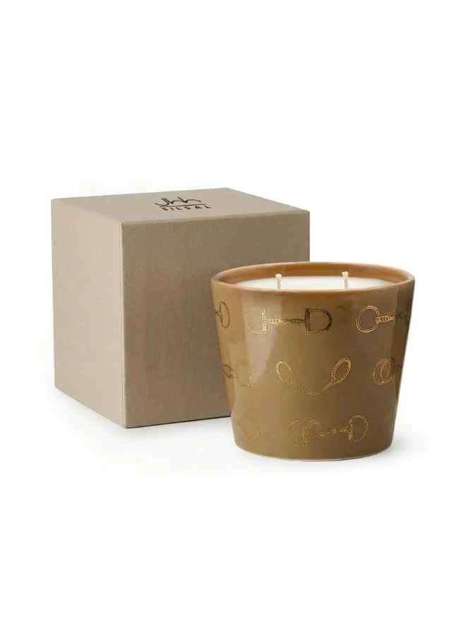 Silsal  Fares Oud Wood Candle Havane Brown - 500g  | Best Price UAE