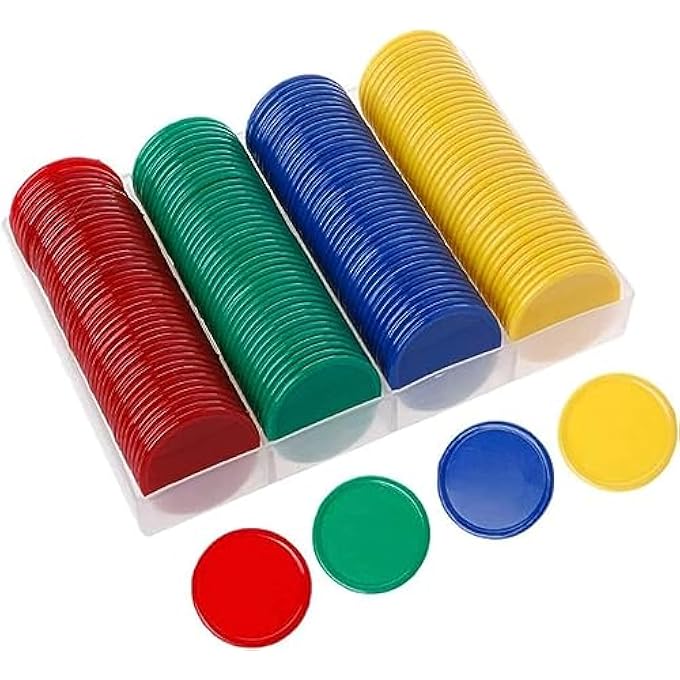ROUND COUNTING CHIPS LEARNING TOYS -160 PIECES, AGES 5+, 4 COLORS SMALL PLASTIC MATH COUNTERS FOR KIDS, COUNTING CHIPS, PERFECT FOR,BACK TO SCHOOL SUPPLIES,TEACHER SUPPLIES - Image 4