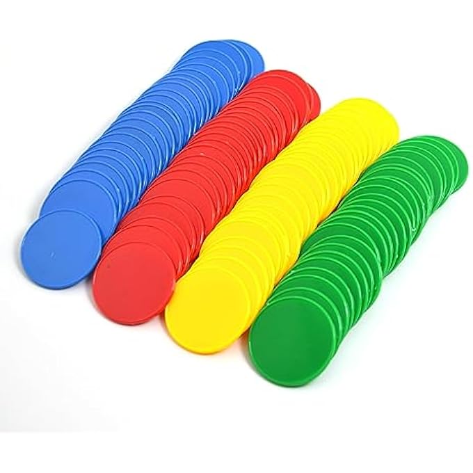 ROUND COUNTING CHIPS LEARNING TOYS -160 PIECES, AGES 5+, 4 COLORS SMALL PLASTIC MATH COUNTERS FOR KIDS, COUNTING CHIPS, PERFECT FOR,BACK TO SCHOOL SUPPLIES,TEACHER SUPPLIES - Image 1