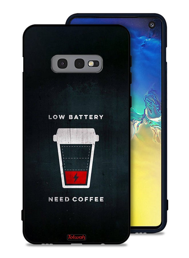 Tolwak Samsung Galaxy S10e Protective Case Cover Low Battery Need Coffee - Image 1