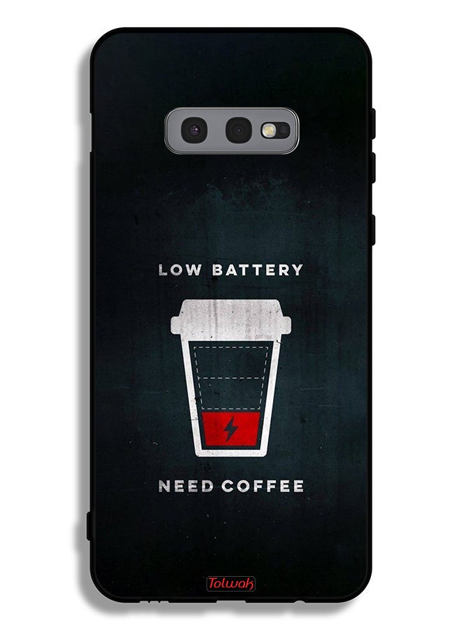 Tolwak Samsung Galaxy S10e Protective Case Cover Low Battery Need Coffee - Image 2