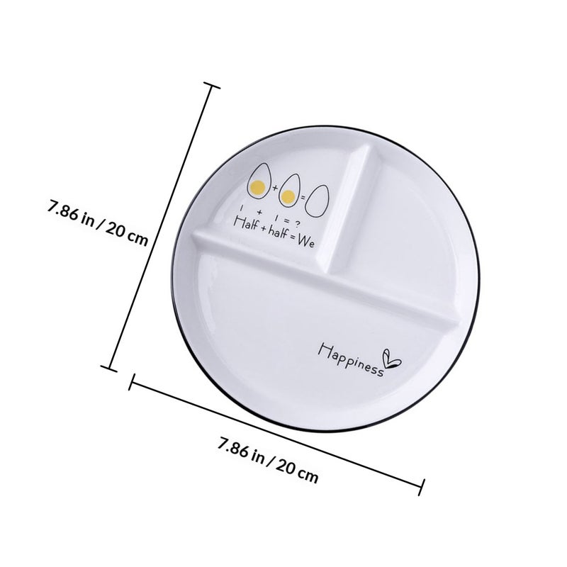 2pcs 3-Grid Plates Diet Dining Plates Luncheon Plates for Home ( Assorted style) - Image 2