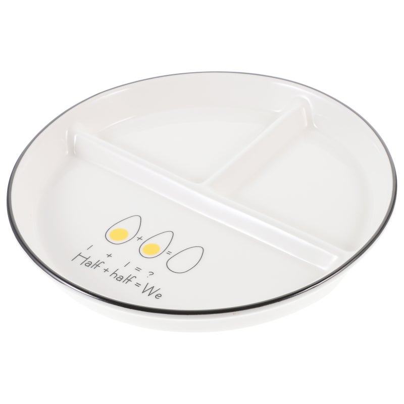 2pcs 3-Grid Plates Diet Dining Plates Luncheon Plates for Home ( Assorted style) - Image 1