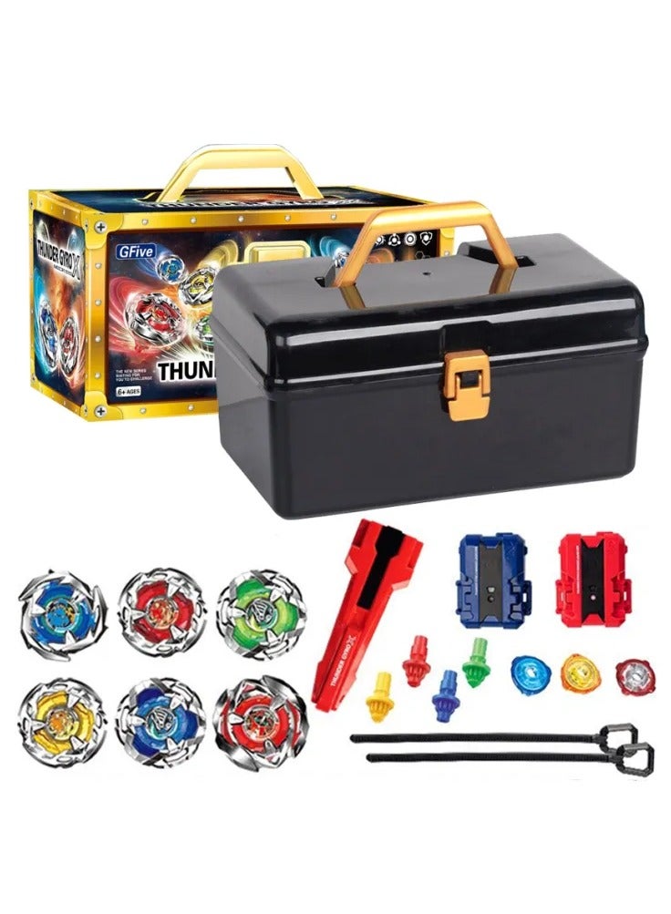 8 Piece Beyblade Burst Set With Launcher And Storage Box - Image 1
