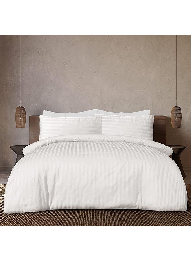 Hotel Collection HOTEL COLLECTION Stripe King White Duvet Cover set with 2 Pillow Case 240x260 cm  - Image 1