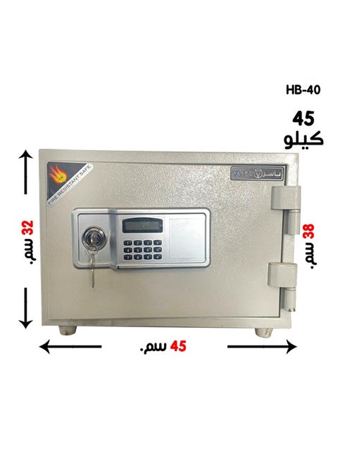 خزنة فولاذ تأمين مزدوج مفتاح + دجتال مقاس: 40*34*43 سم، 45كجم