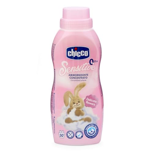 Chicco Baby Fabric Softener with New Odour Elimination Technology, Keeps Clothes Gentle, Fresh & Fragnant, Dermatologically Tested, Delicate FLowers (750ML) - Image 1