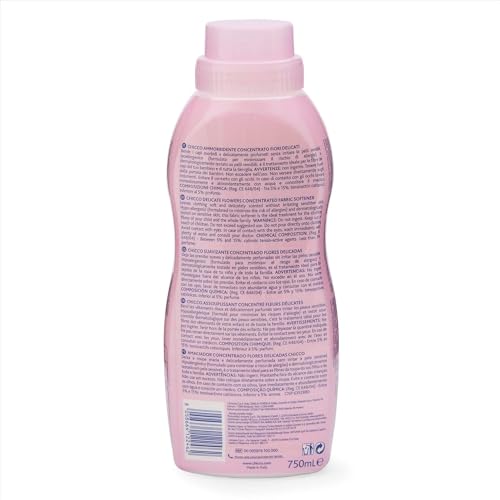 Chicco Baby Fabric Softener with New Odour Elimination Technology, Keeps Clothes Gentle, Fresh & Fragnant, Dermatologically Tested, Delicate FLowers (750ML) - Image 2