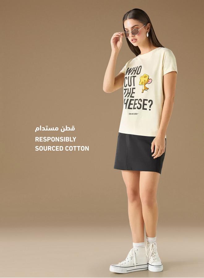 SP Characters Jerry Print T-shirt with Crew Neck and Short Sleeves - Image 2