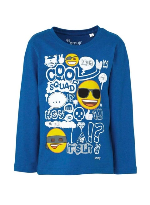 تي شيرت بأكمام طويلة للأولاد  100% قطن من إيموجي ابتسامة العالم من Kids TV