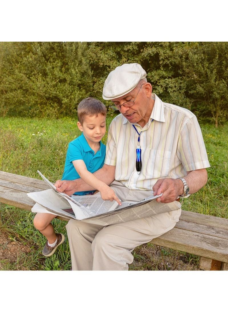 إزدنك 5 قطع كبيرة جدًا من أقلام الدهون الموزونة القابلة للسحب باللون الأزرق مع حبل معلق أقلام كبيرة ذات قبضة واسعة لالتهاب المفاصل وآلام اليد ومرض باركنسون والهزات ونفق الرسغ - Image 4