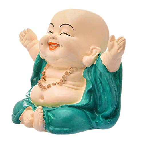 Karigaari India Handcrafted Resine Laughing Buddha Monk Idol Sculpture | Showpiece for Home Décor and Office - Image 5