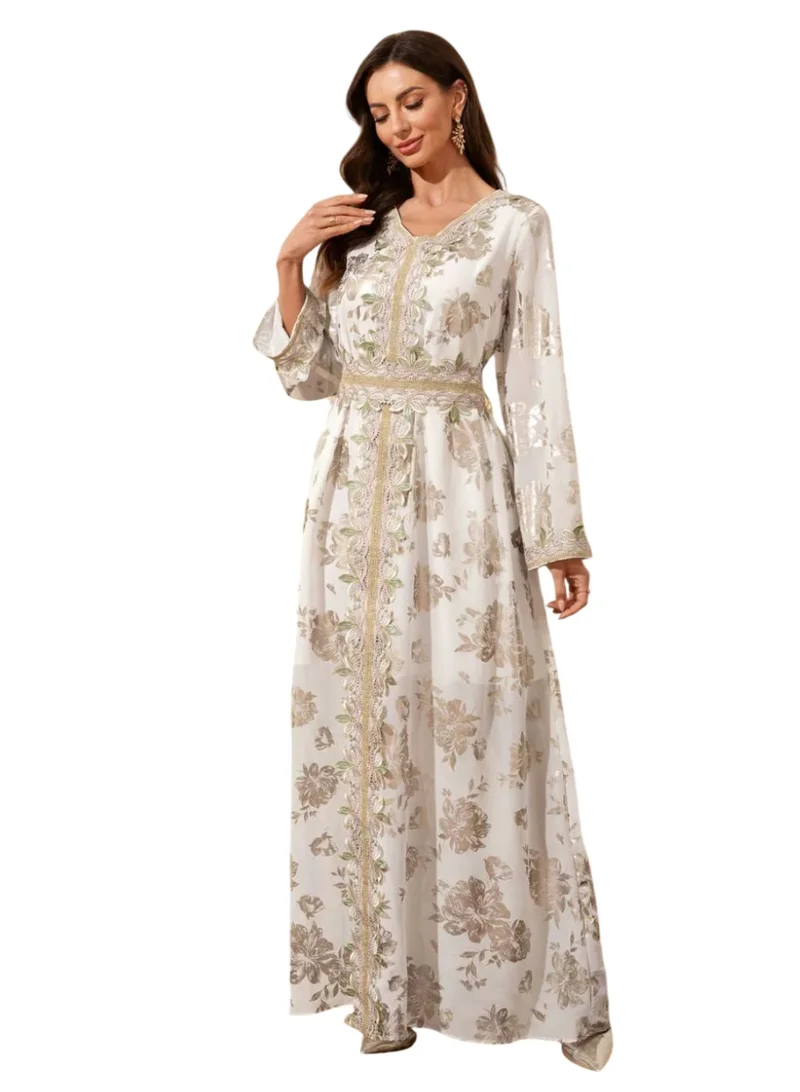 بيداني نور قفطان تراثي بنقوش فيليغري ذهبية