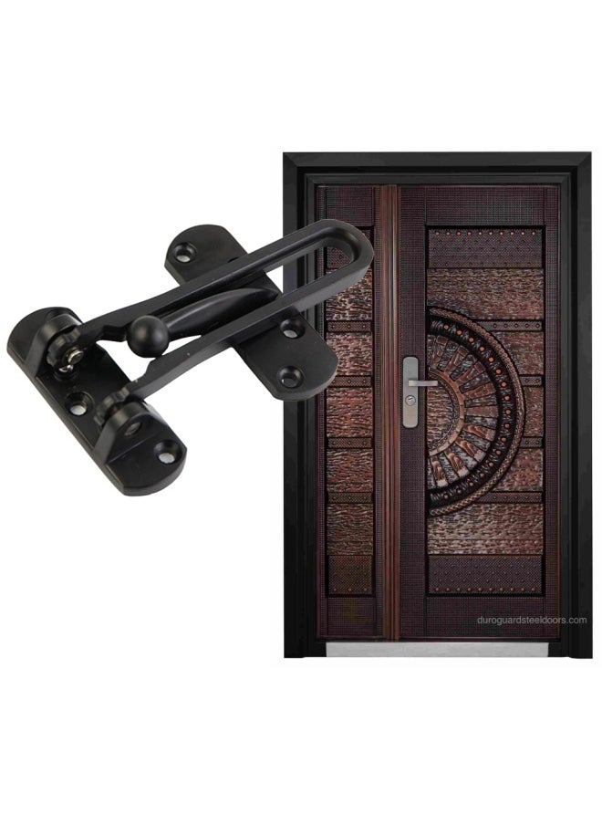 ROBUSTLINE Zinc Door Guard Matt Black Dg 06 With Spring Anti Theft Press Lock Punch Free Door Chain Lock Bedroom Home Apartment Hotel Security Door Sliding Safety Chain Lock Stainless Steel Easy 